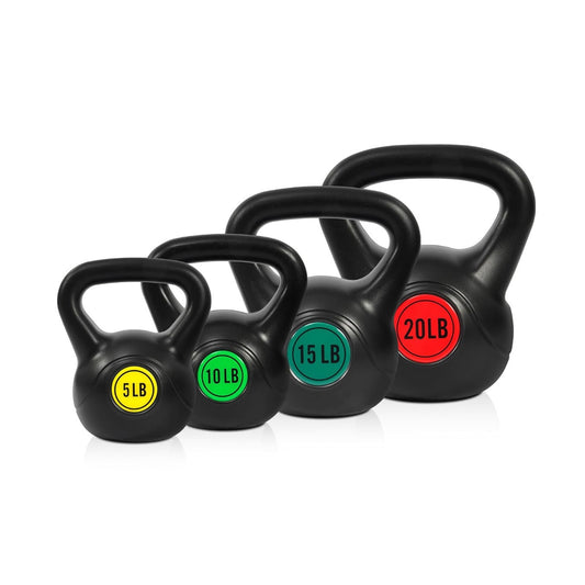 Wide Grip 3-Piece or 4-Piece Kettlebell Exercise Fitness Weight Set