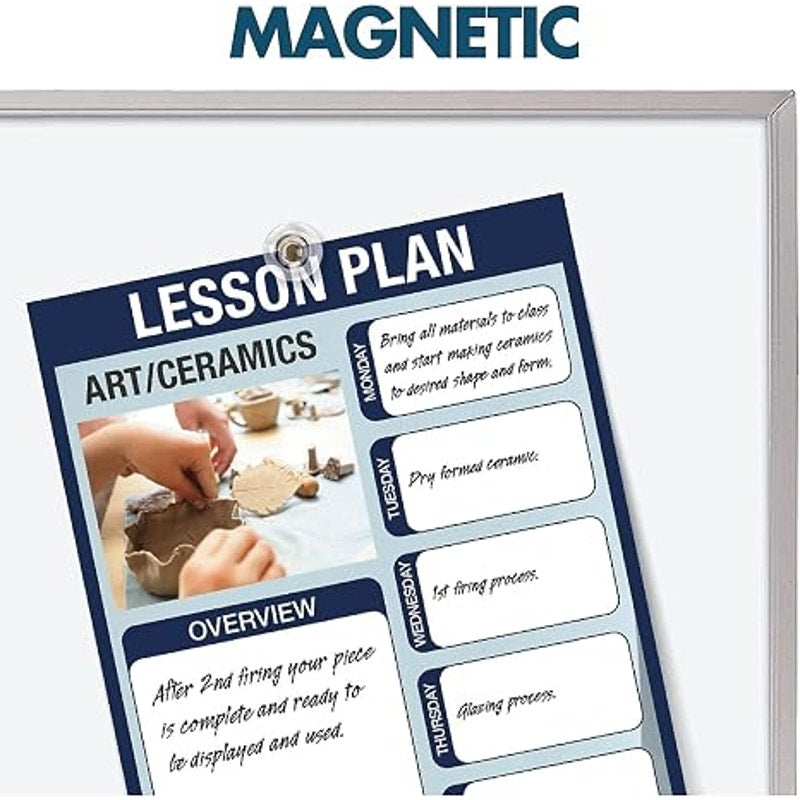 Quartet Dry Erase Magnetic White Board 96"W x 48"H, Porcelain Whiteboard, Silver Al. Frame (PPA408)
