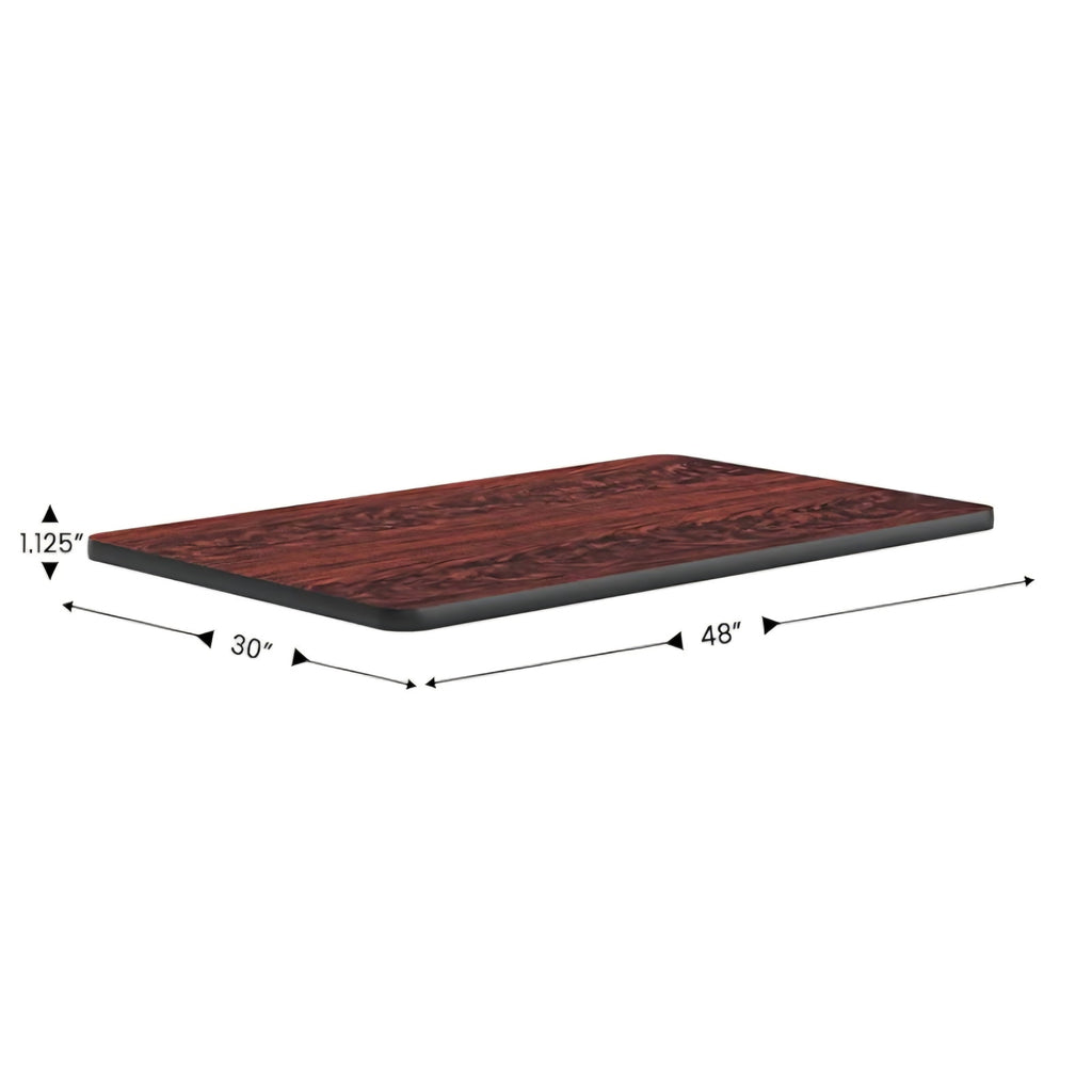Glenbrook 30'' x 48'' Rectangular Table Top with Black or Mahogany Reversible Laminate Top