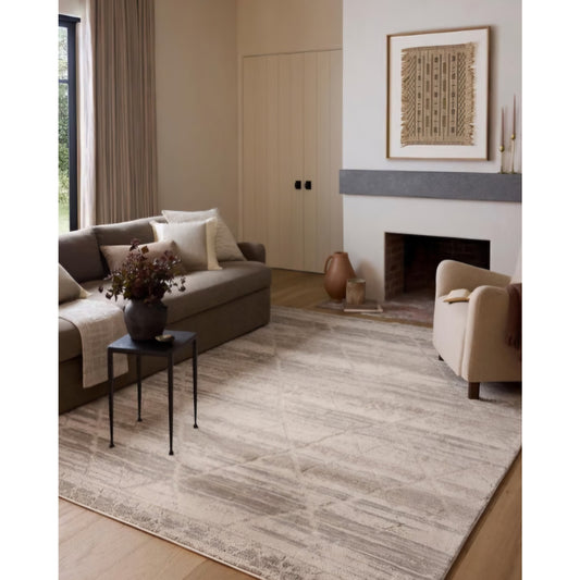 Loloi Amber Lewis Monty Ivory/Natural 18" x 18" Sample Rug MOT-02 Approx. 18"x18"