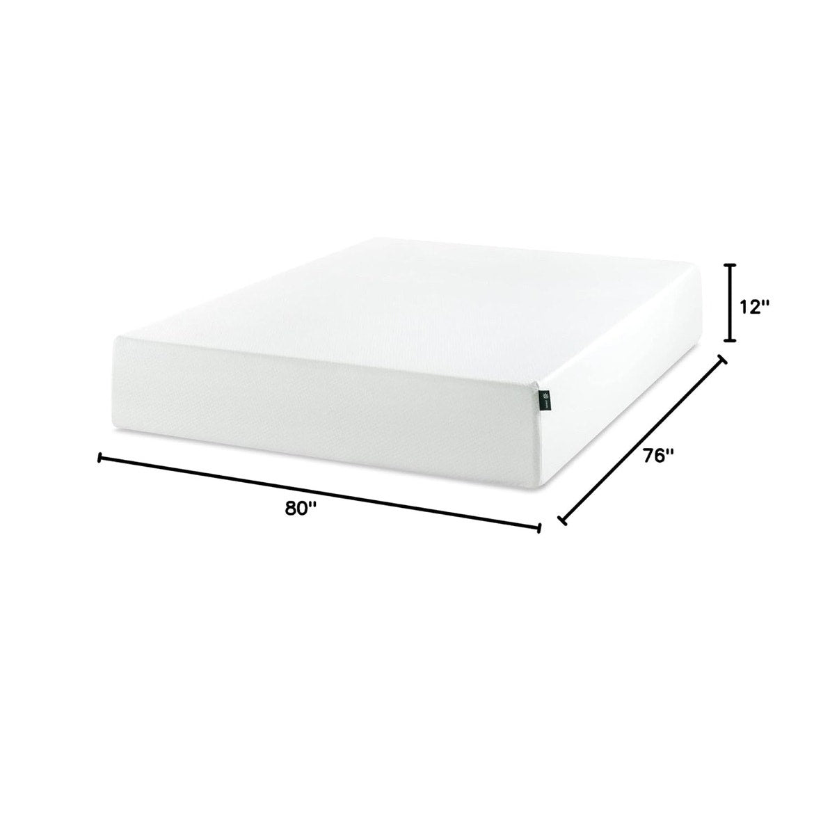 ZINUS 12 Inch Green Tea Memory Foam Mattress [New Version], King, Fiberglass free, Medium Firm Feel, Zoned Pressure Relief, Certified Safe Foams & Fabric, Mattress in A Box