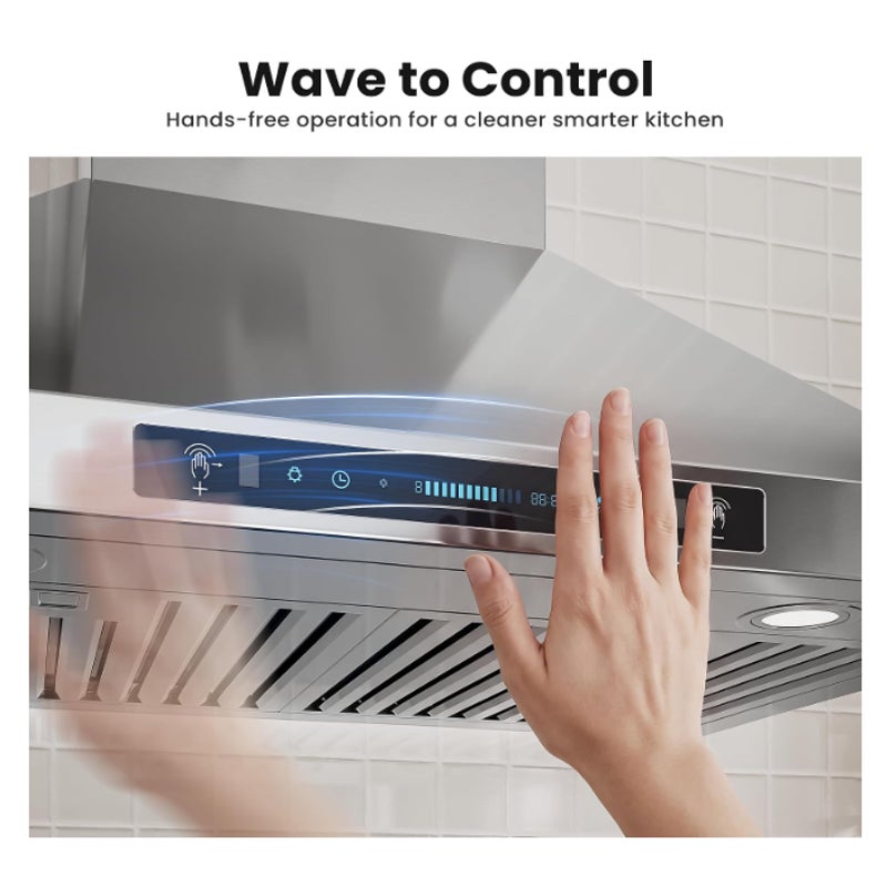 30-inch Wall Mount Range Hood 900 CFM Ducted/Ductless Convertible