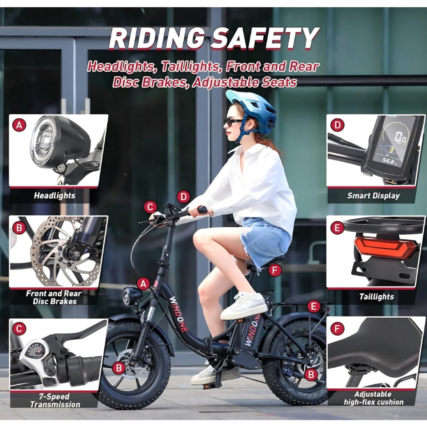 S14/S16 Electric Bike for Adults, Max 19/22 MPH Speed & 28/50 Miles Range (PAS),500W/750W Peak Moto