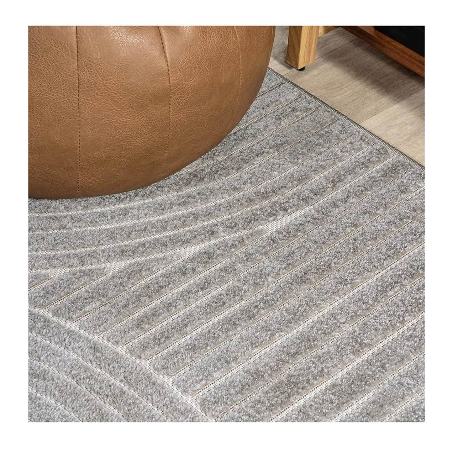 JONATHAN Y SCN100A-5 Skagen High-Low Minimalist Curve Geometric Indoor/Outdoor Area Rug, 5’3”x7’7”