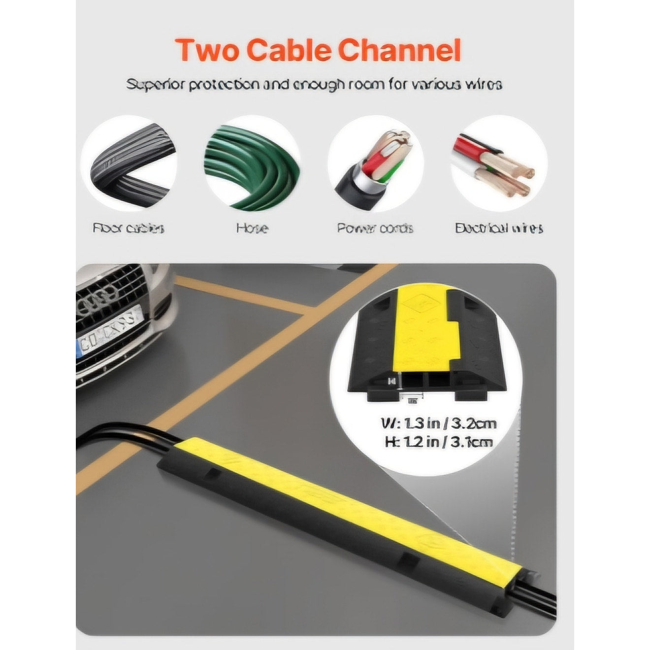 Happybuy 3 Pack of 2 Channel 11000lbs per Axle Capacity Protective Wire Cord Ramp