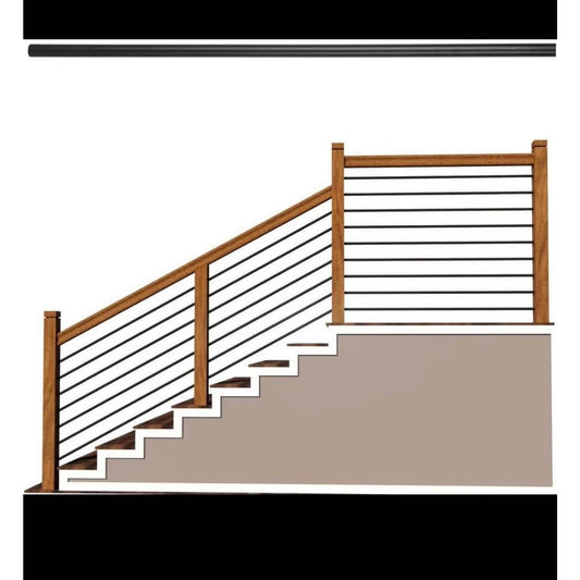5 Feet x 5/8-inch Round Horizontal Bar Baluster for Stair Remodel - Wrought Stair Iron Baluster for
