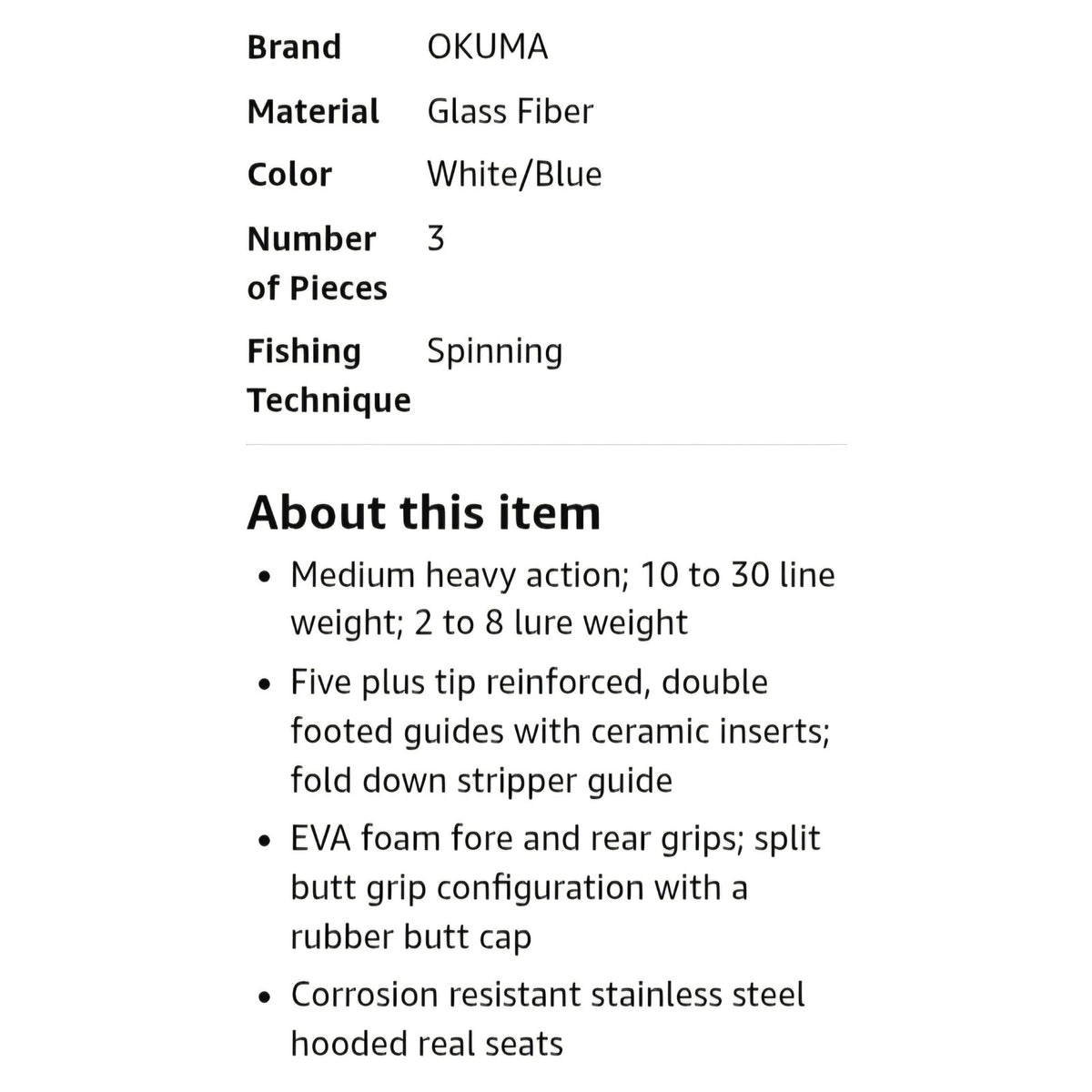 Okuma Tundra Durable Glass Surf Spinning Rods
