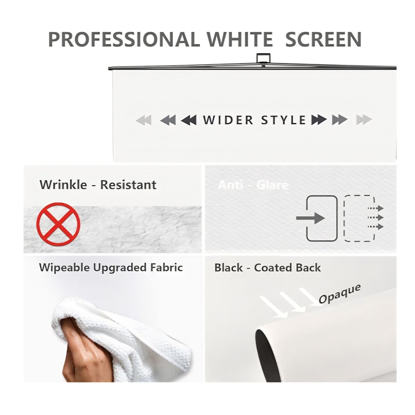 Backdrop Screen Portable Retractable Panel Photo 78.7 x 82.7in Large Collapsible White