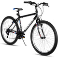 HILAND 24 inch Mountain Bike, 18 Speeds High-Carbon Steel Frame, Sport Cycling MTB Bicycle, Black