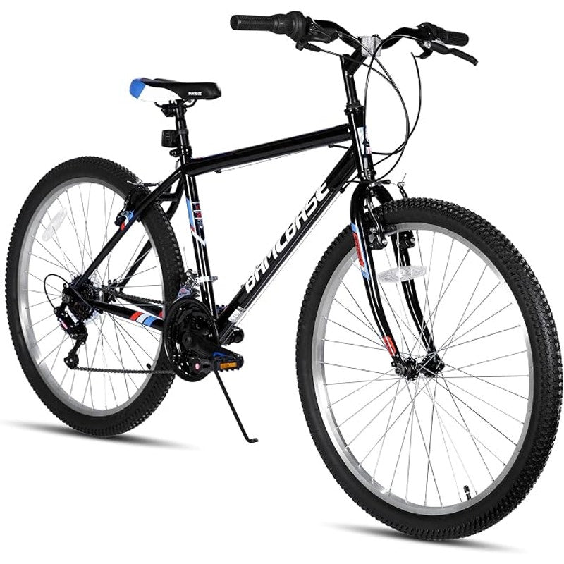 HILAND 24 inch Mountain Bike, 18 Speeds High-Carbon Steel Frame, Sport Cycling MTB Bicycle, Black