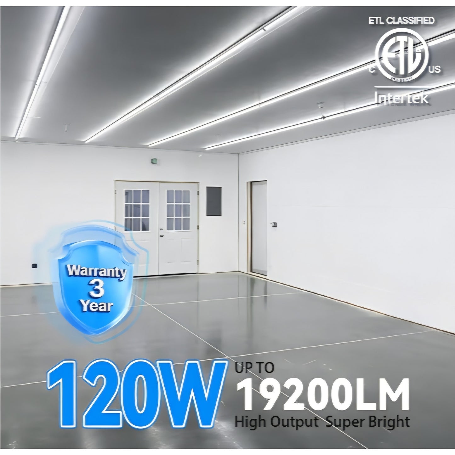 SHOPLED (10-Pack 8FT LED Shop Light, 120W 6500K Cool White, V-Shape, 19200LM High Output