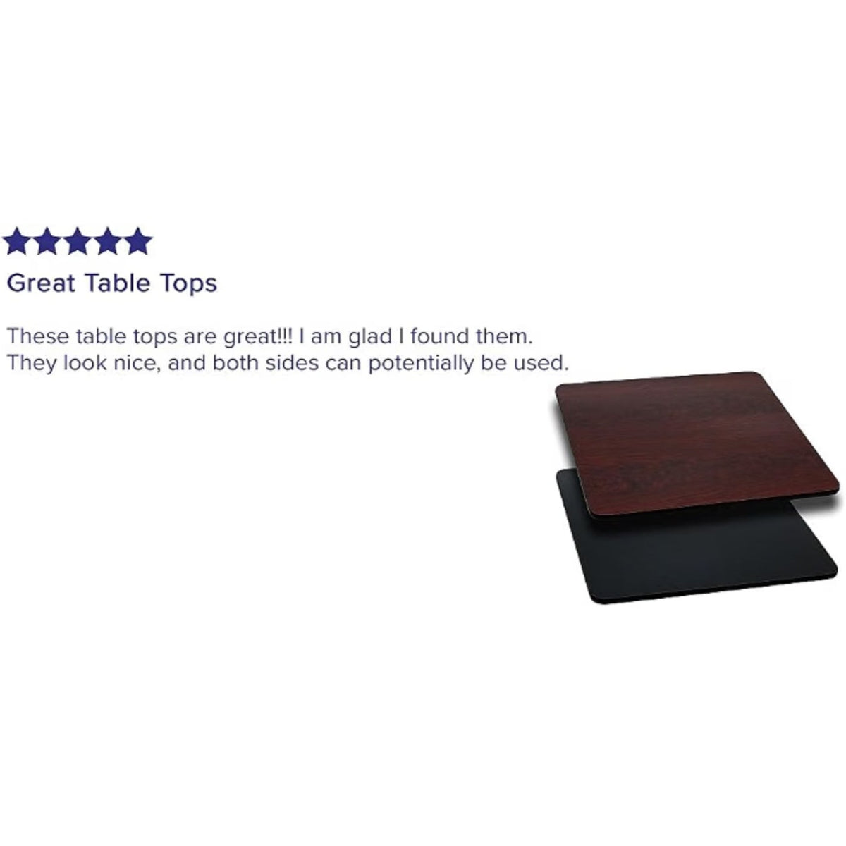 Flash Furniture Glenbrook 36" Square Table Top with Black or Mahogany Reversible Laminate Top