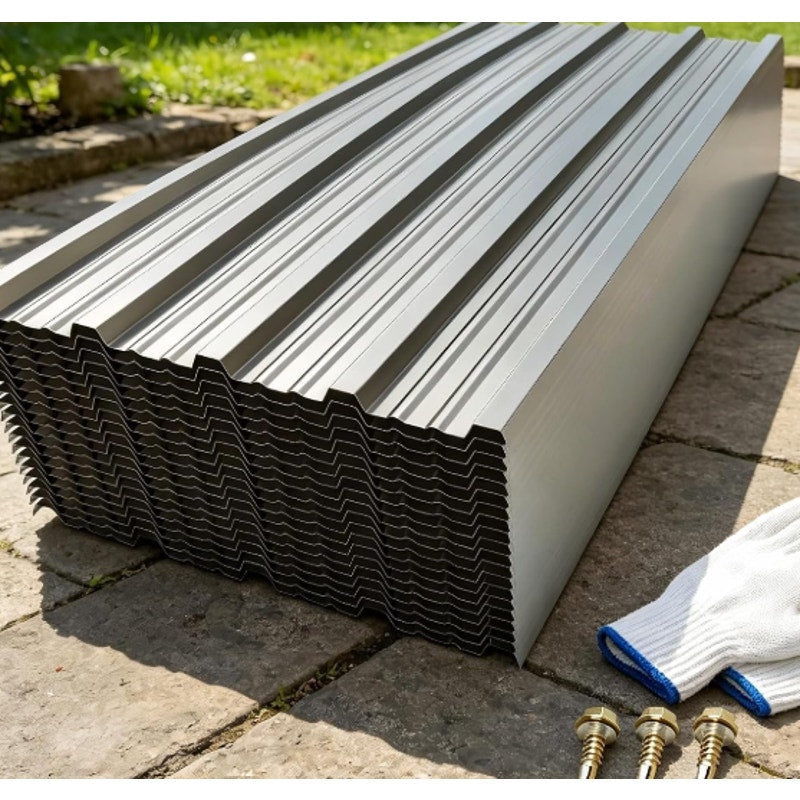 20 Pcs Metal Roofing Panels 67 Inch x 20 Inch, Corrugated Roof Panels in Galvanized Steel
