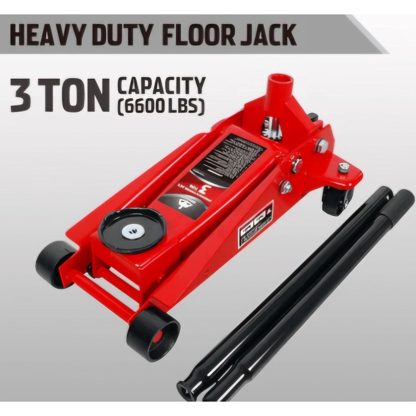 Jack Boss Floor Jack 3 Ton Capacity Fast Lift Service Jack Steel Heavy Duty Hydraulic Car Jack