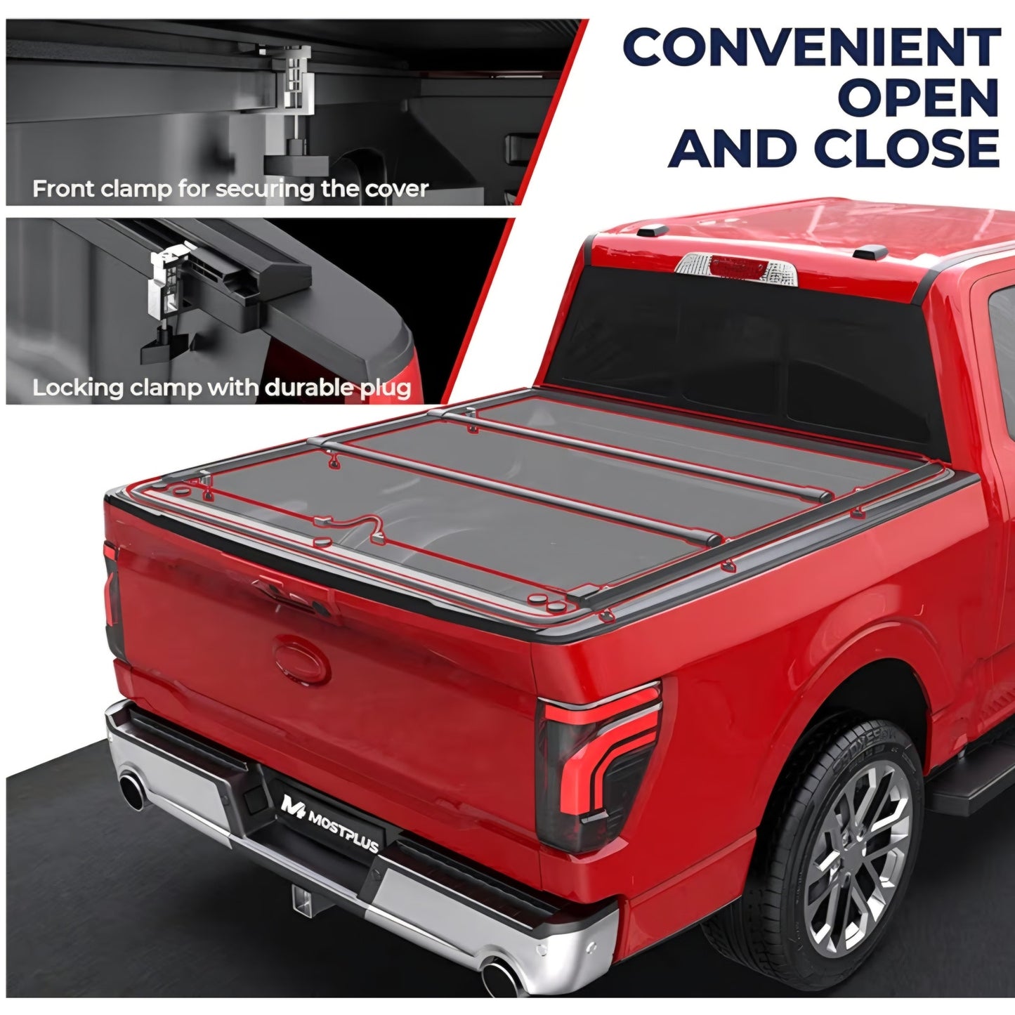 MOSTPLUS Roll-Up Soft Vinyl Truck Bed Tonneau Cover Compatible for 1993-2011 Ford Ranger