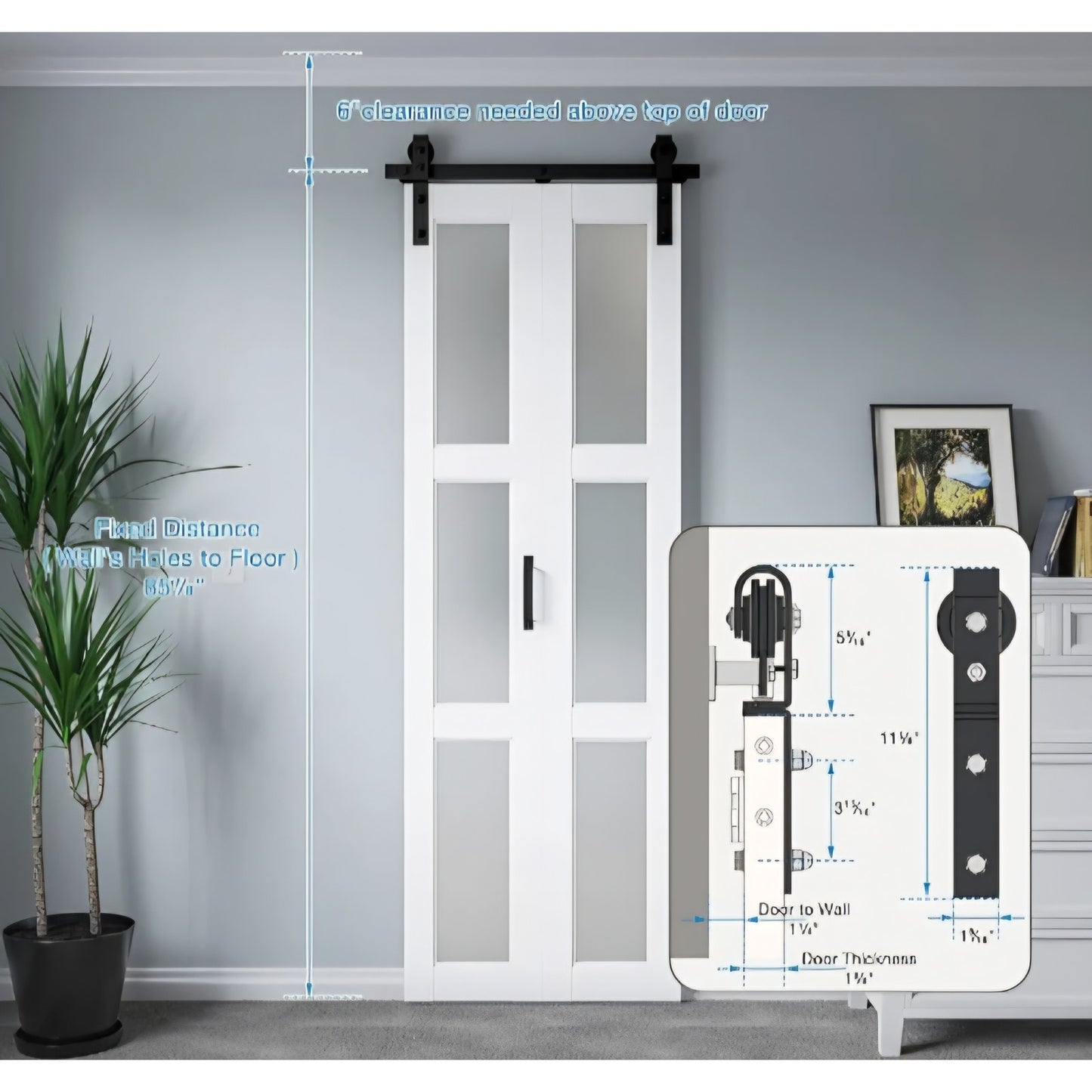 24" x 84" Bifold Sliding Barn Door with Hardware Kit Included