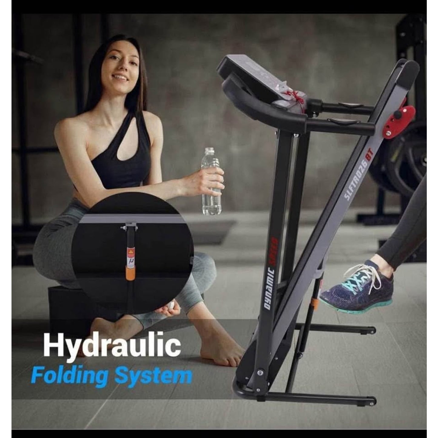 SereneLife Electric Folding Treadmill Exercise Machine - Smart Compact Digital Fitness Treadmill Wor