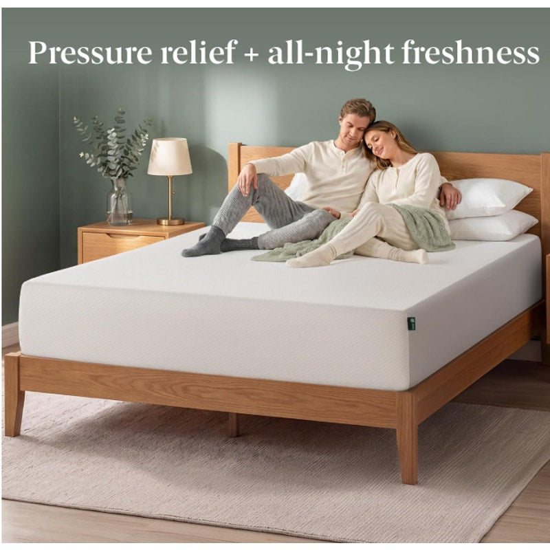 12 Inch Queen Green Tea Memory Foam Mattress zinus