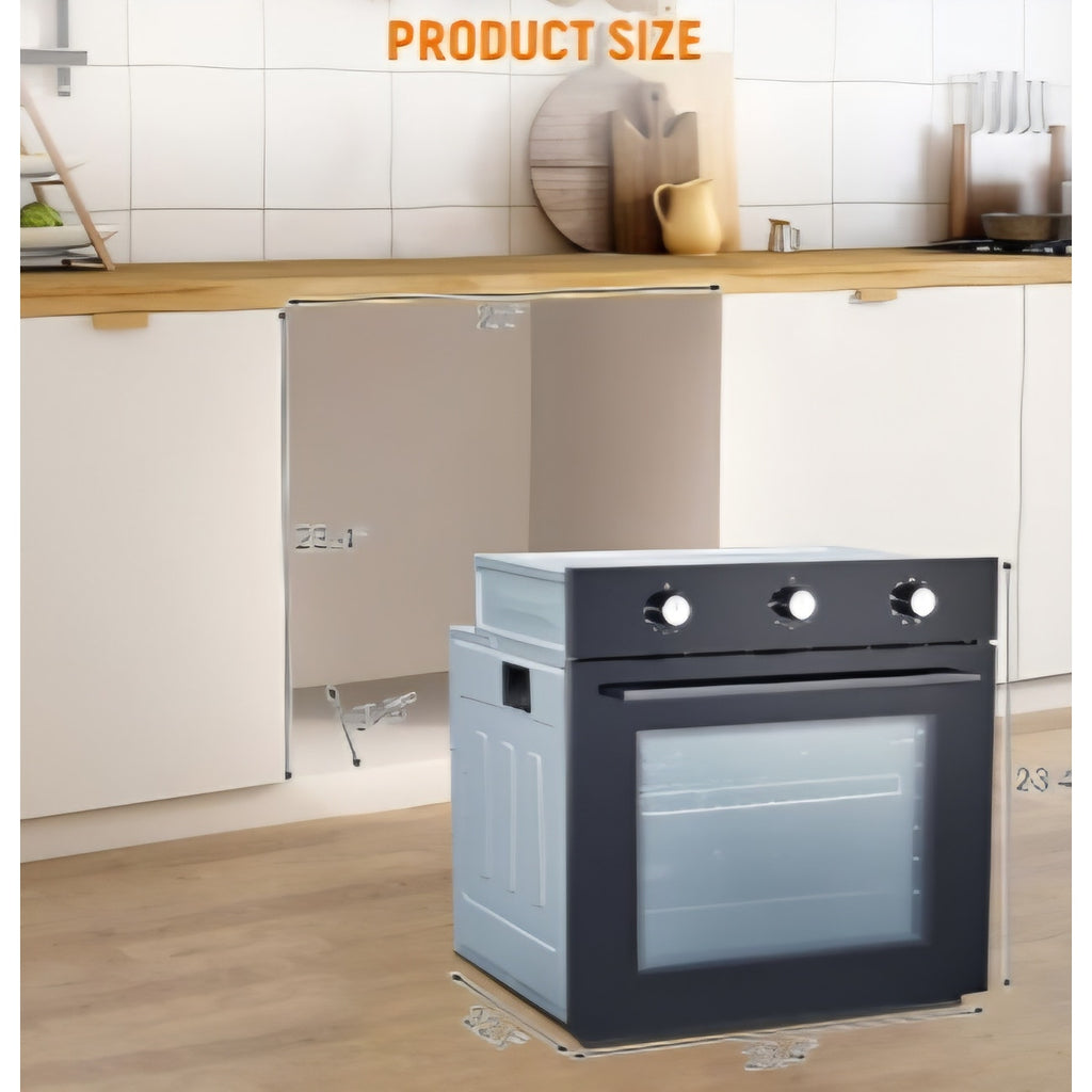 24Inch Built-in Electric Single Wall Oven2.5 Cu.ft Stainless Steel Convection Oven with 8 Functions