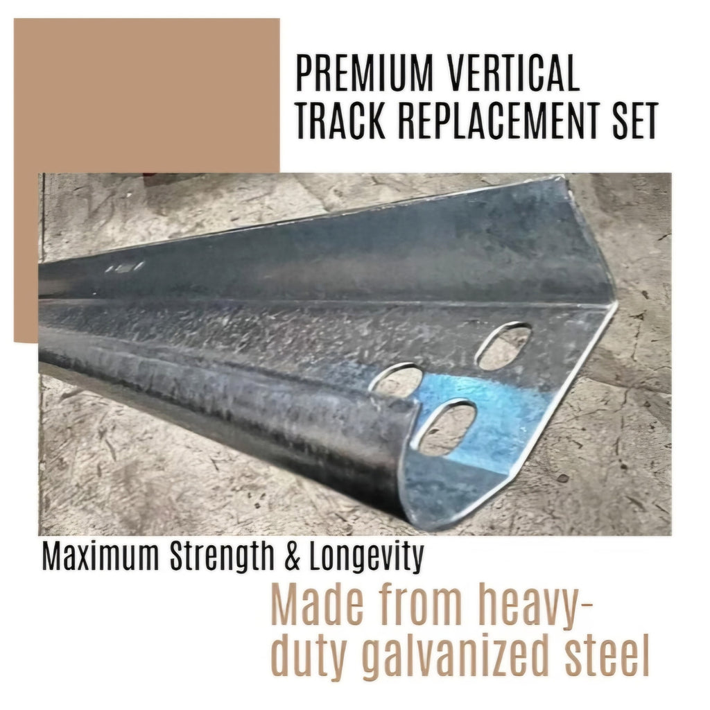 Universal Garage Door Vertical Track Set Kit for Garage Doors, Rails