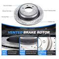 Rear Disc Brake Pads And Rotors Kit For Ford F-150, For Ford Lobo 2012-2013 With Ceramic Brake Pads