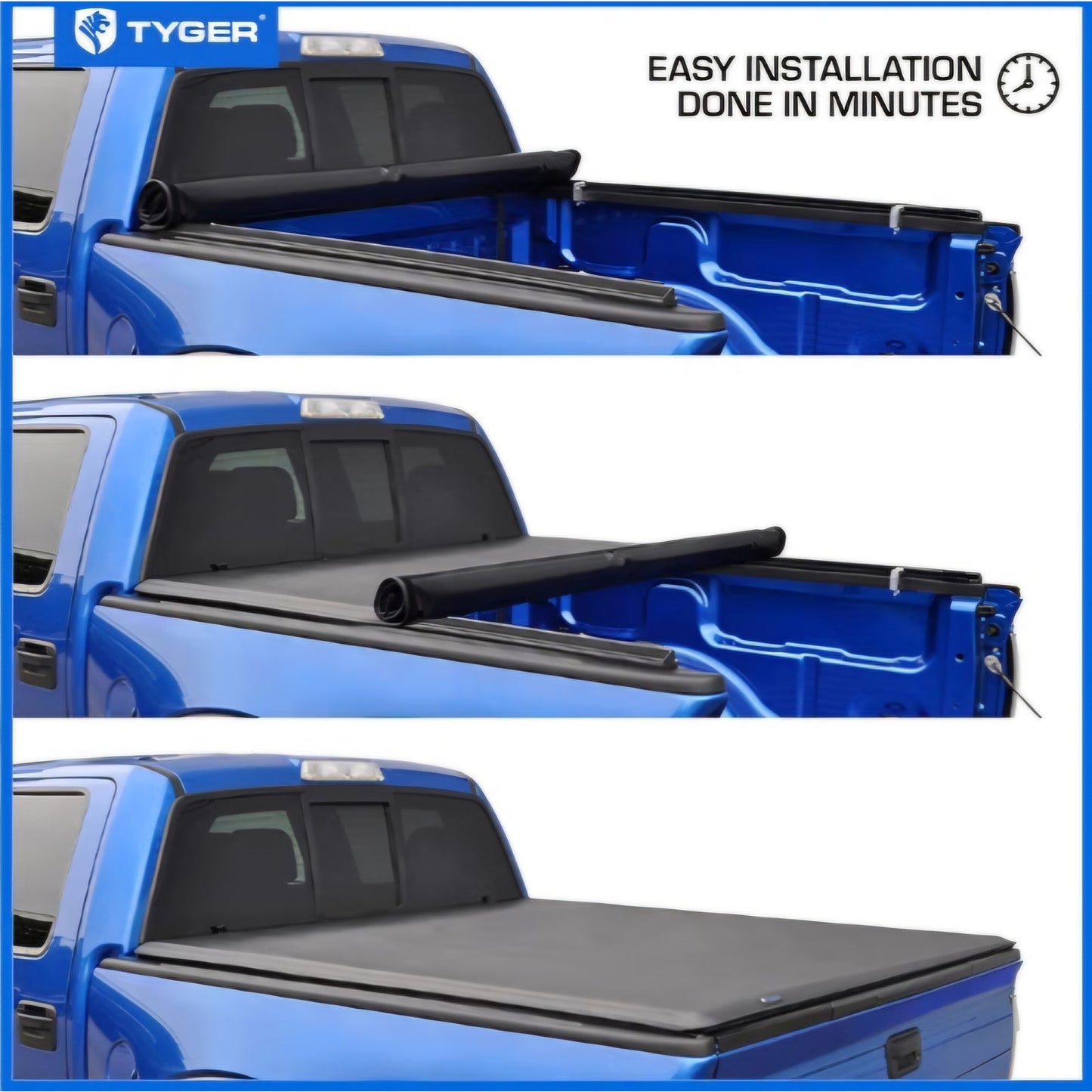 Tyger Auto T1 Soft Roll-up Truck Bed Tonneau Cover Compatible 2022-2026 Toyota Tundra | 5.5' (67")