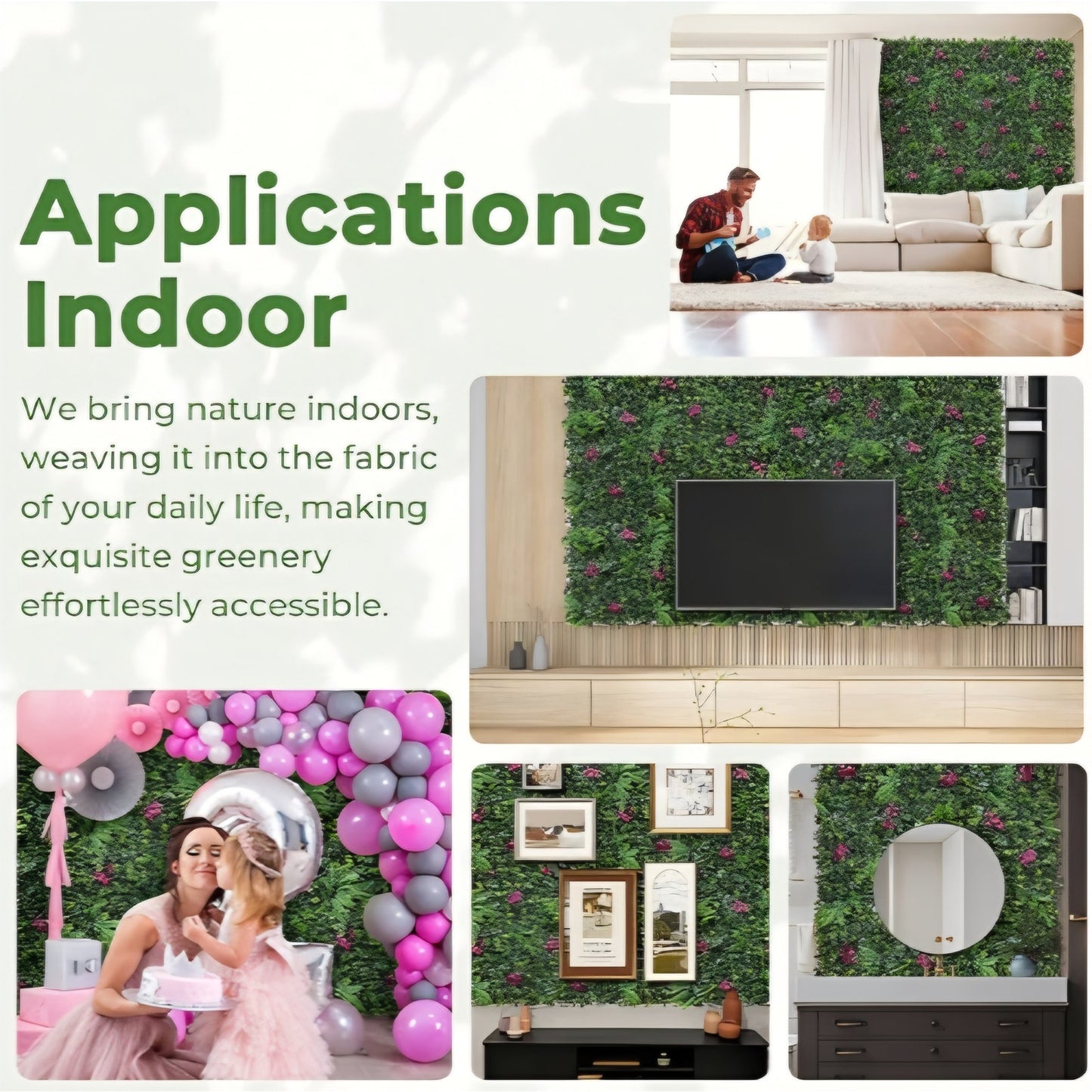 Artificial Hedge Panels Greenery Wall: 72''x144'' UV-Anti Grass Wall Backdrop Privacy Fence Screen