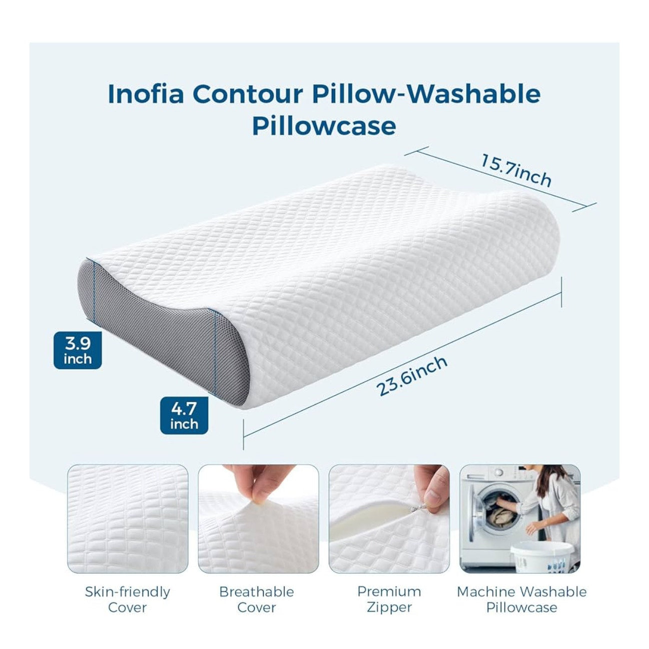 Inofia 12 Inch Twin Mattress with Memory Foam Cervical Neck Pillow Included, Medium Firm