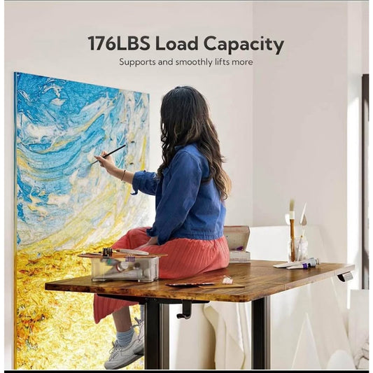 layton Claiks Electric Standing Desk, Adjustable Height Stand up Desk for Home Office, 63x24 Inches Sit Sta