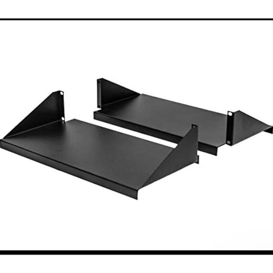 NavePoint Cantilever Server Shelf Rack Mount 19 Inch 2U Black 2 Piece Set Center Weighted