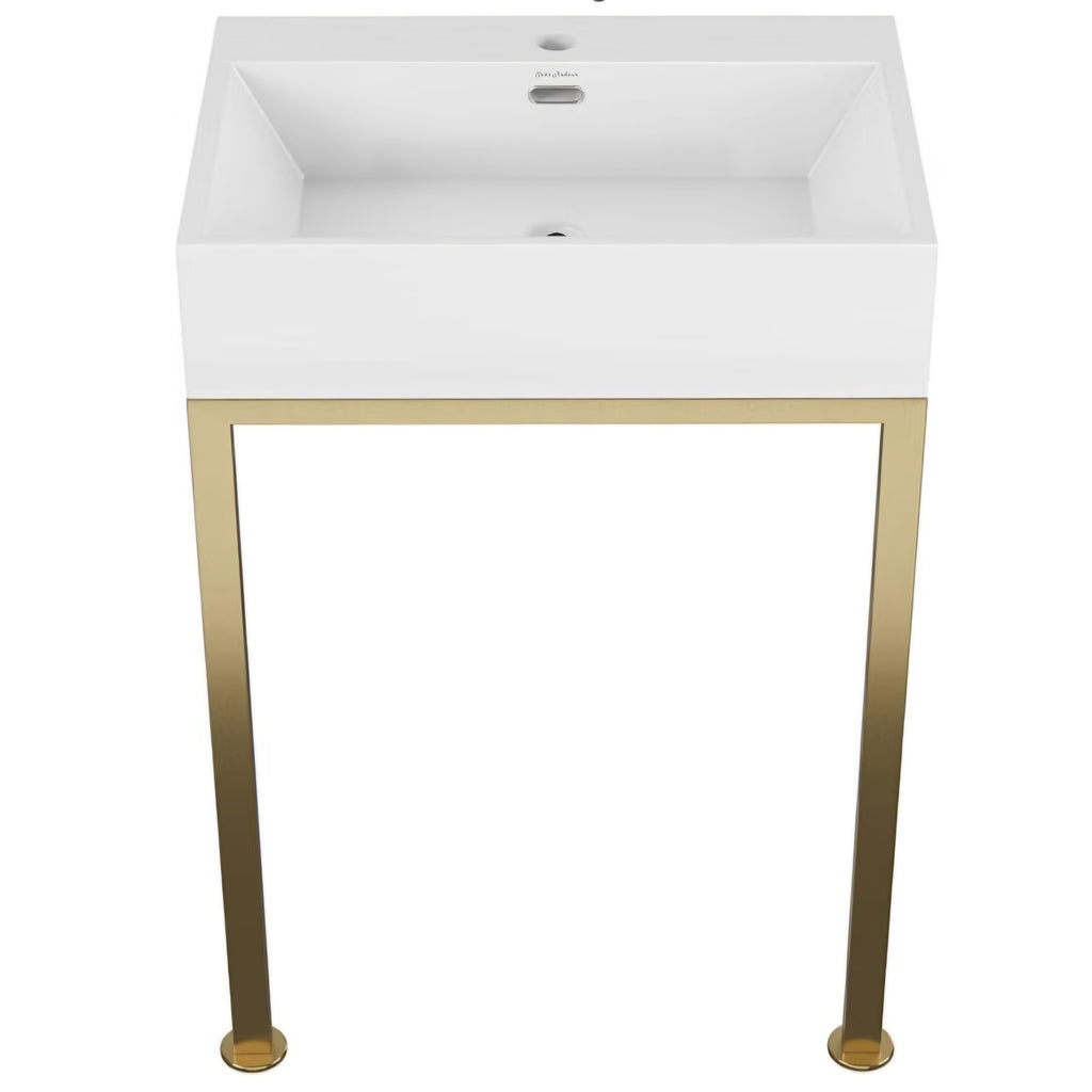 Concorde 24" Rectangle Console Sink with Brushed Gold Legs