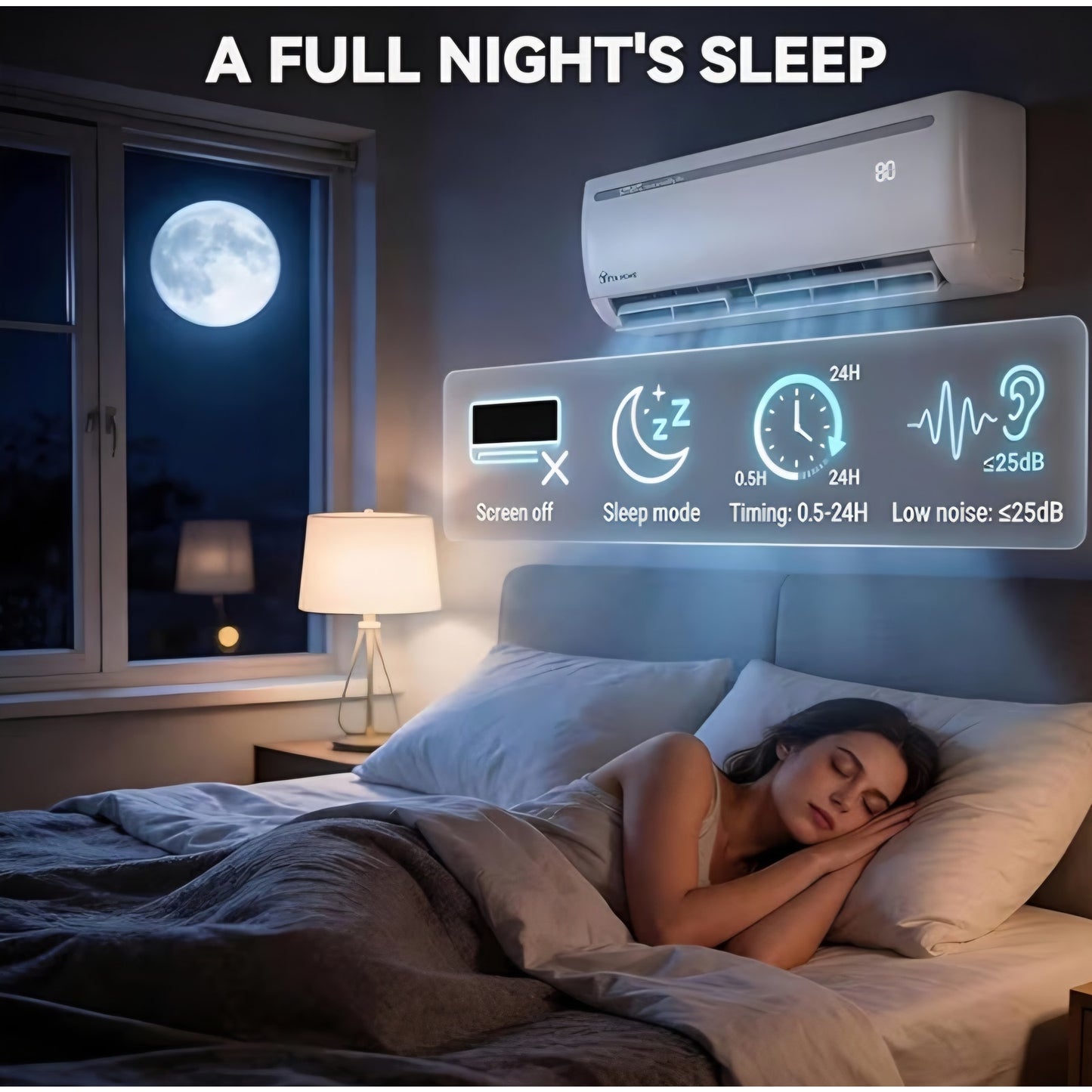 18000 BTU Mini Split Air Conditioner Heat Pump System, Wifi Enabled 19 SEER2 208-230V