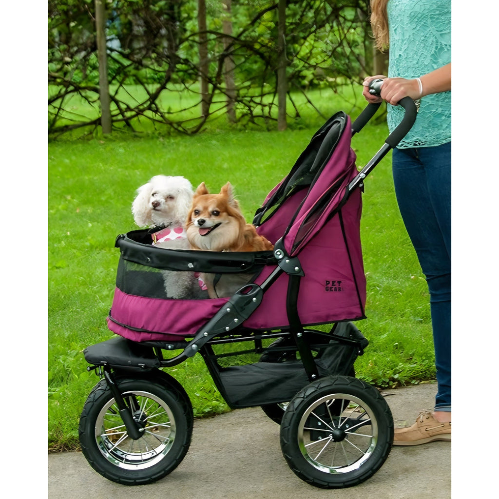 Pet Gear NO-Zip Double Pet Stroller, Zipperless Entry, for Single or Multiple Dogs/Cats