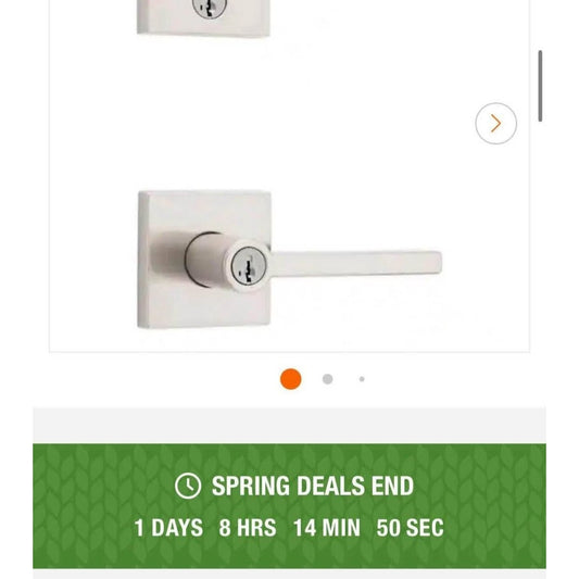 $30 obo Kwikset Halifax Satin Nickel Entry Door Handle with Single Cylinder Deadbolt ComboPack feat