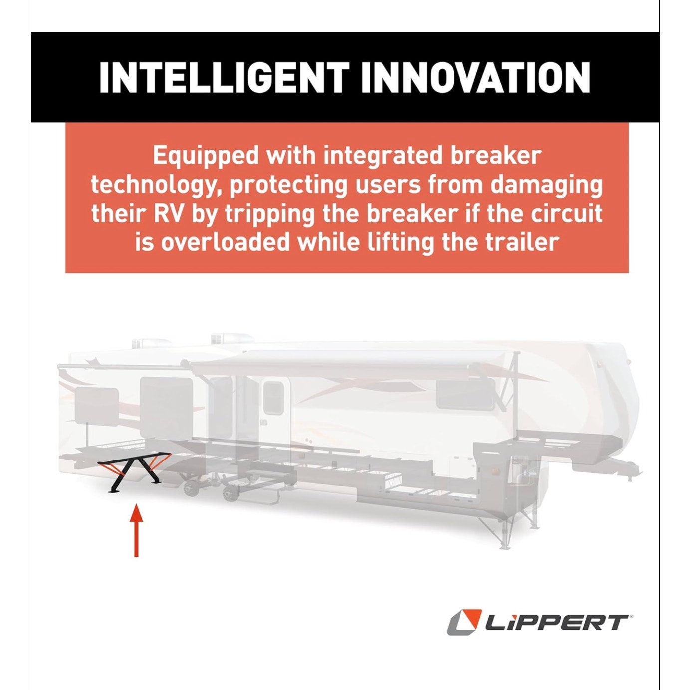 Lippert PSX1 High-Speed RV Power Stabilizer Jack System with Black IP66 Waterproof