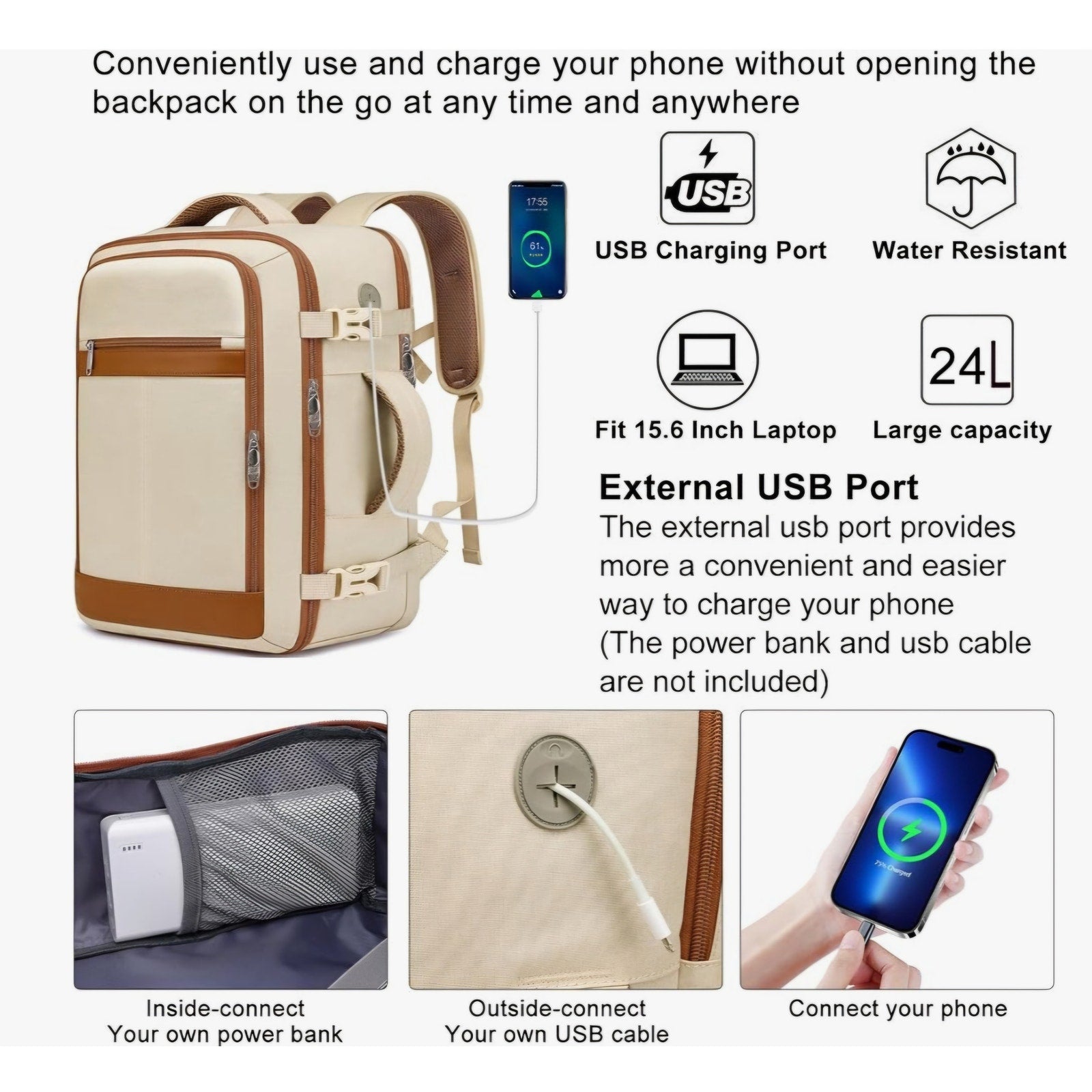 Travel Backpack for Women Airline Approved Carry On Backpack with Shoe Pouch