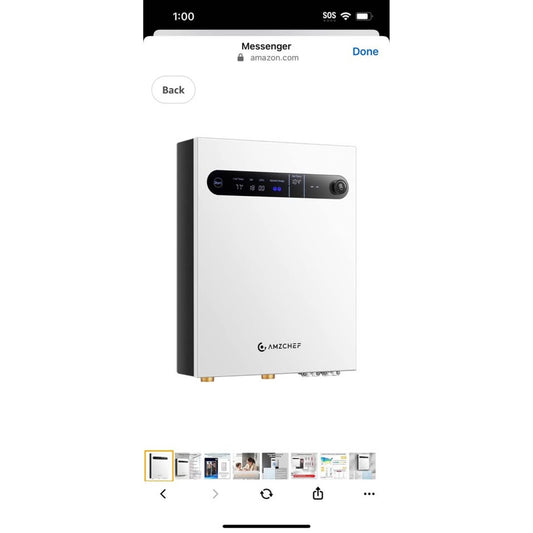 AMZCHEF Tankless Water Heater Electric 27kW 240V on Demand Instant Endless Water Heater with LED Tem