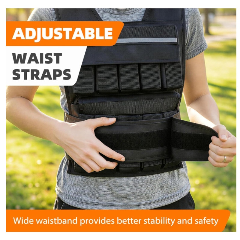 ZENY Adjustable Weighted Vest for Men Women, 30lb/40lb/60lb Fitness Vest with Reflective Strip