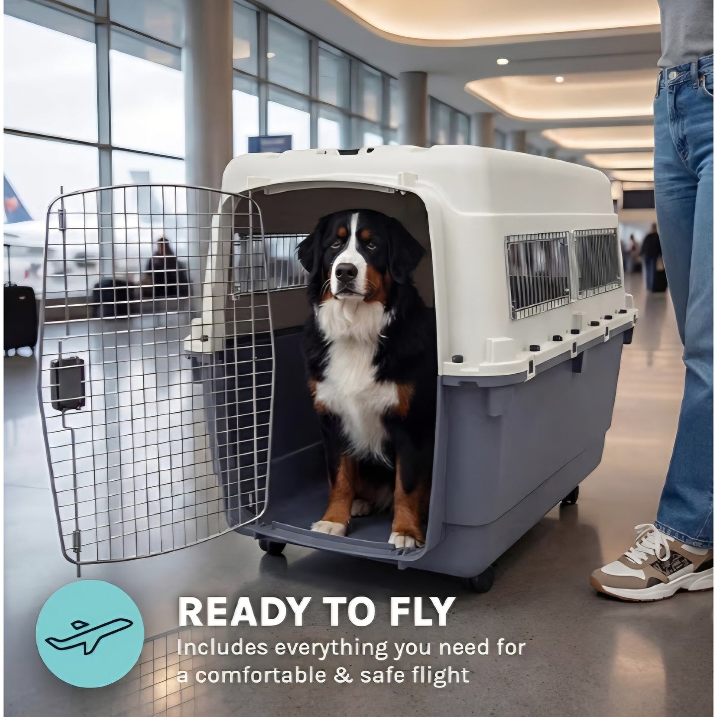 XXX-LARGE 48" Travel Dog Kennel-Durable Plastic Airline Pet Carrier