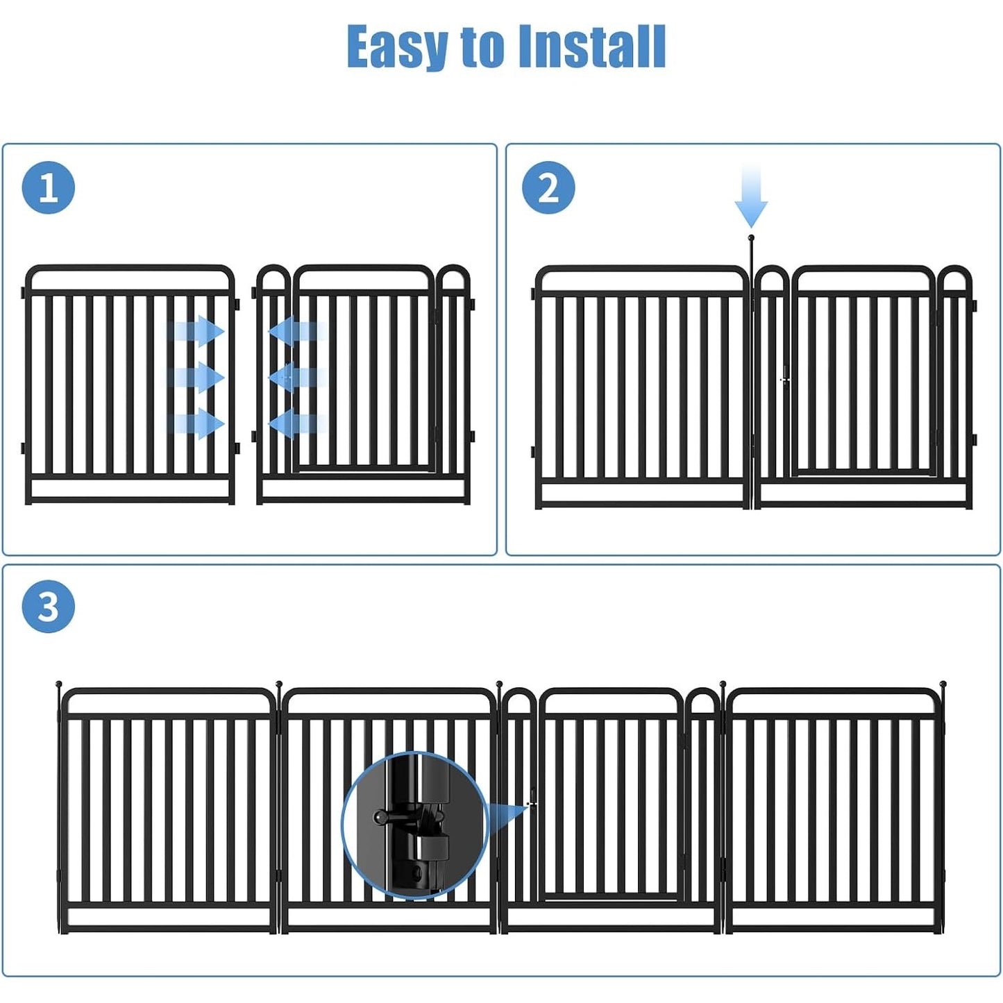 New Thickened Version Dog Playpen, 32 In. Foldable Metal Dog Dlaypen, with Doors (16 Panels)