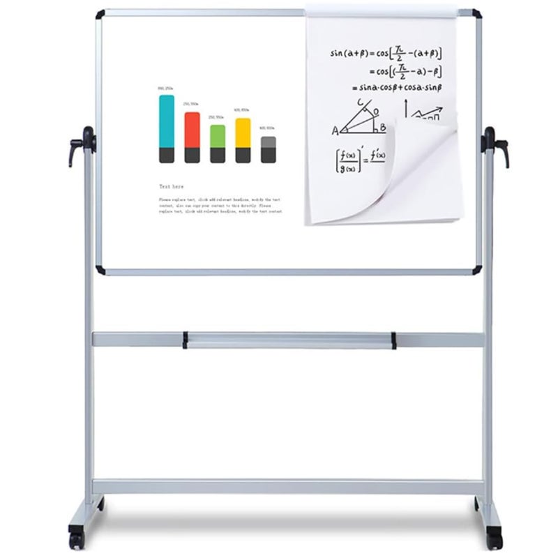 VIZ-PRO Double-Sided Magnetic Mobile Whiteboard, 72" x 48"
