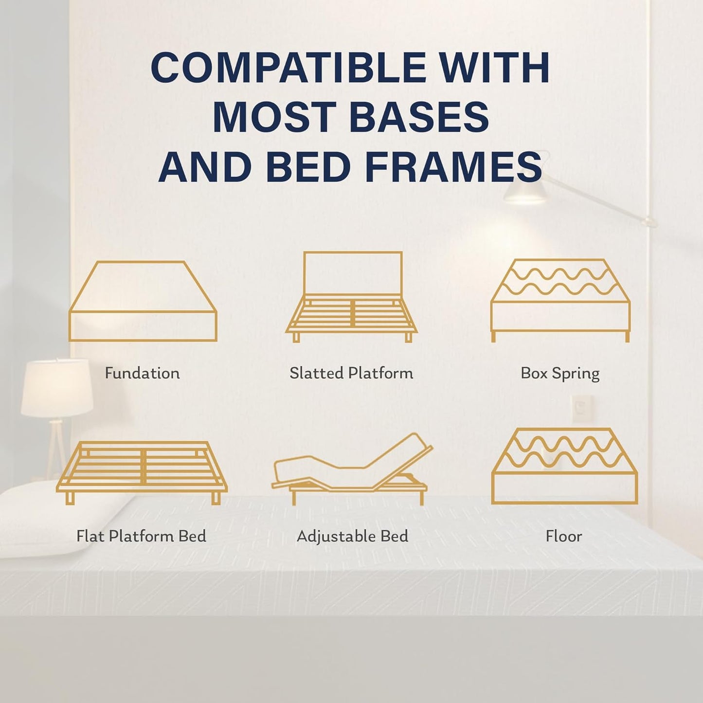 MLILY EGOHOME 14 In Twin XL Mattress, Copper Gel Memory Foam Mattress for Pain Relief, Medium, Black