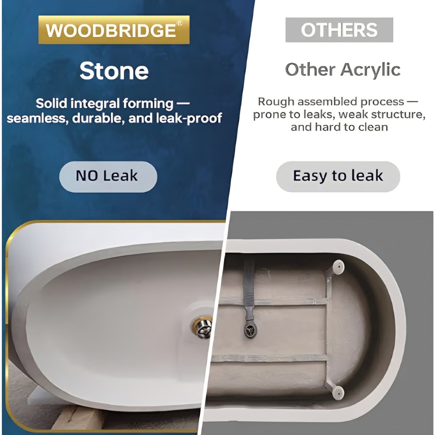 Bathtub Luxury Contemporary Solid Surface Freestanding 67 in. x 30.75 in Stone Resin Matte White