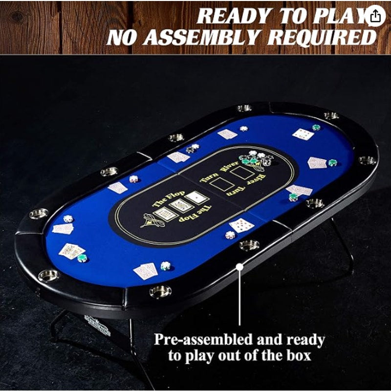 Barrington Folding Poker Table for up to 10 Players