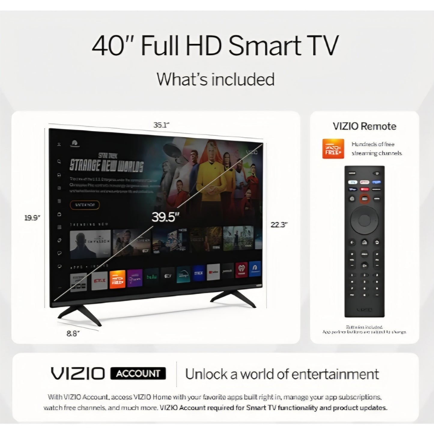 VIZIO 40-inch Full HD 1080p Smart TV with DTS Virtual: X, Alexa Compatibility