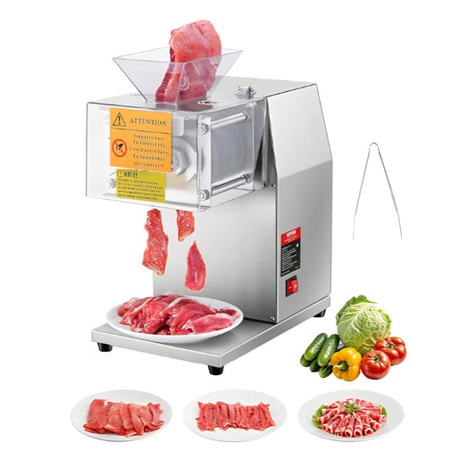 850W Meat Slicer, Commercial Meat Cutting Machine, Stainless Steel, 5 mm Thickness, Detachable