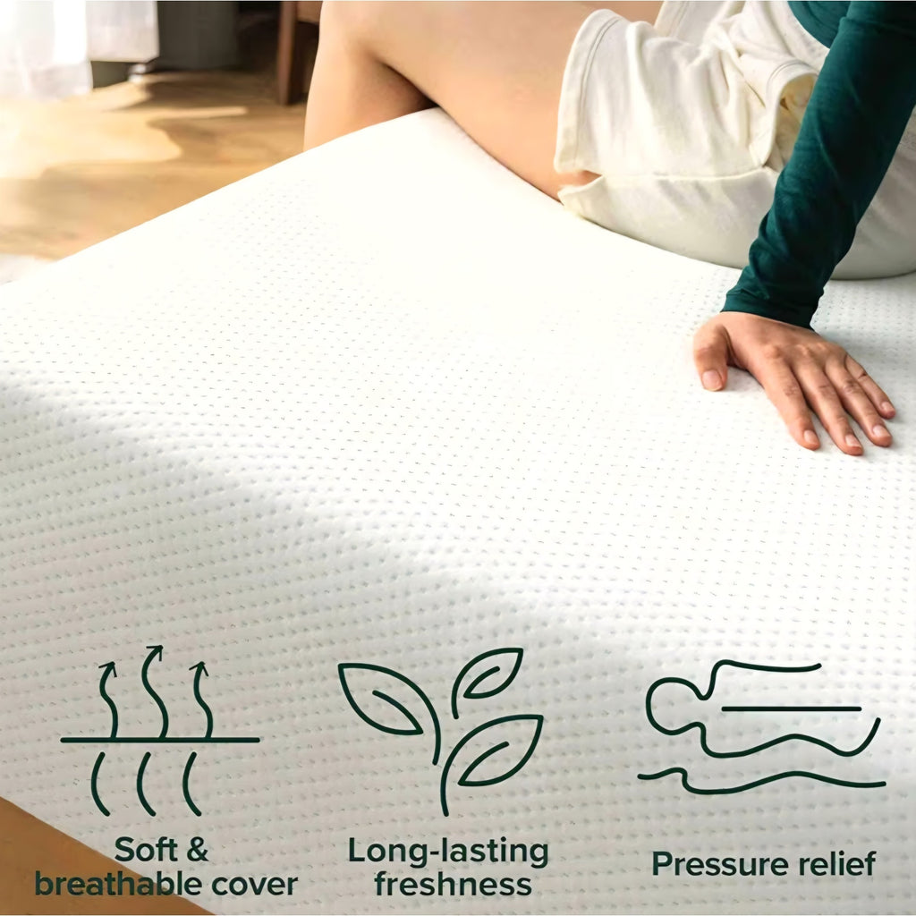 Zinus 14 Inch Queen Green Tea Memory Foam Mattress, Fiberglass Free