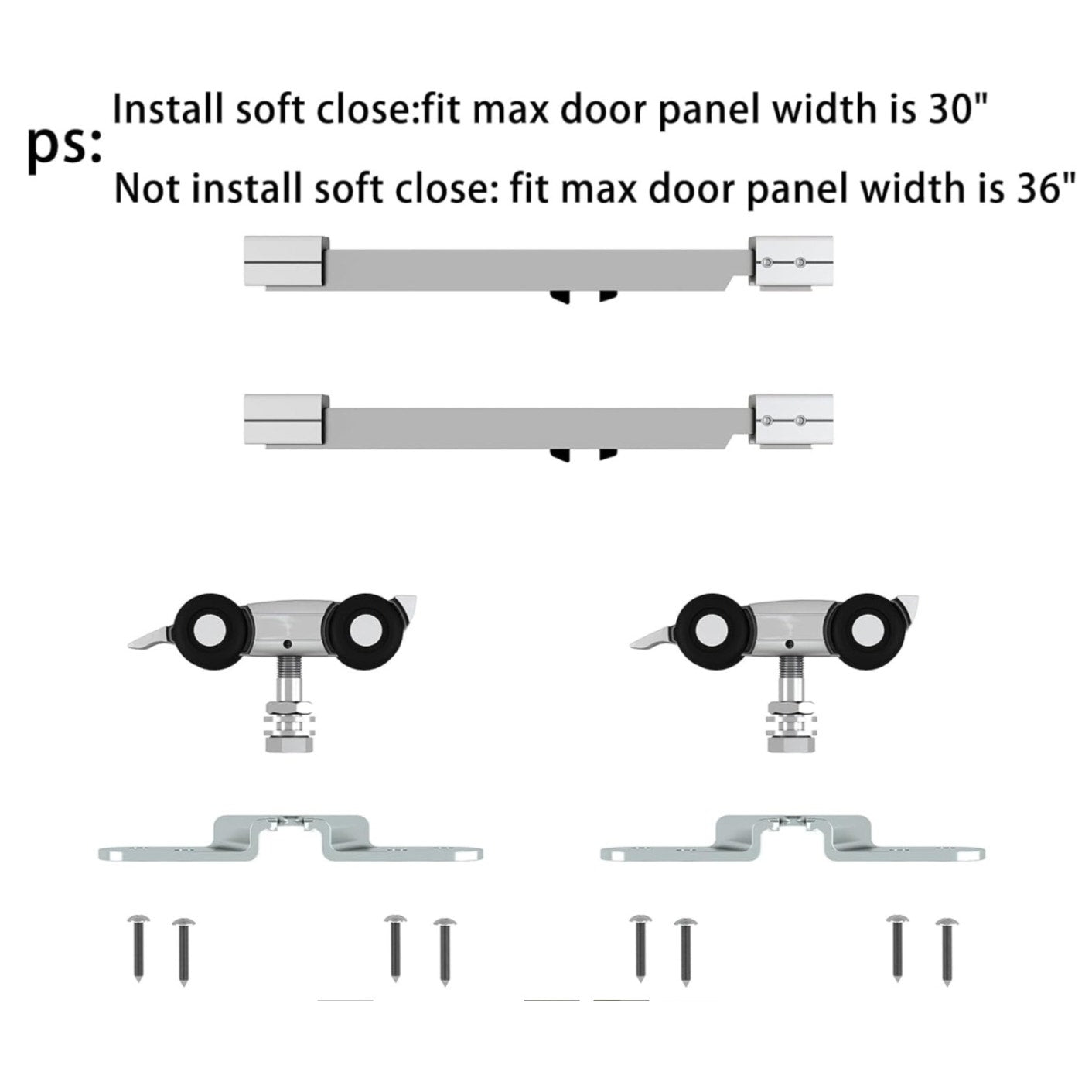 JUBEST 6FT Sliding Barn Door Hardware Kit, Aluminium Alloy Box Rail Hidden Sliding Door Hardware,
