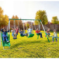 Sportspower Park Ridge Metal Swing Set for Ages 3-8, 2 Swings, Standing Swing, Roman Glider