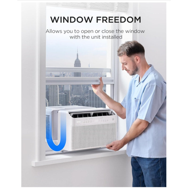 Midea 8,000 BTU U Shaped Window Air Conditioner, Cools up to 350 Sq Ft Ultra Quiet U-Shaped Design